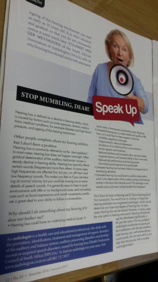 YVDW Audiologists-Yolandé in the Plus 50 Magazine