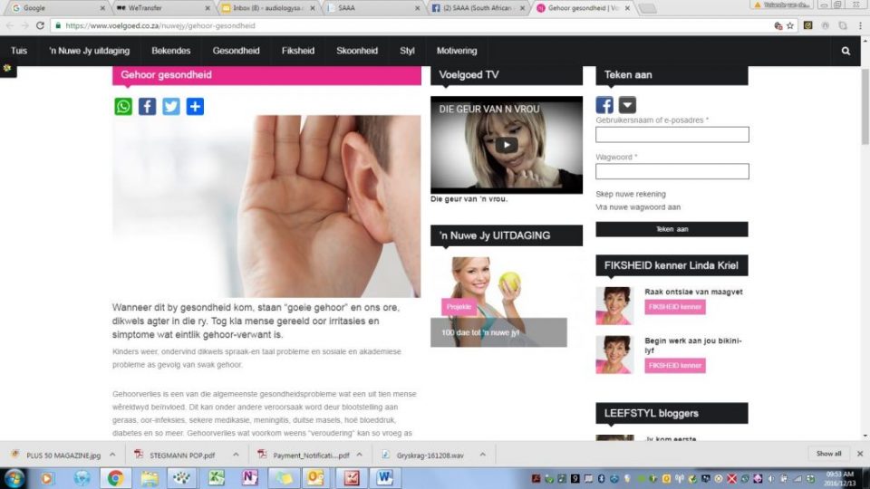 yolande van der westhuizen audiology in the press-finesse, hearing test